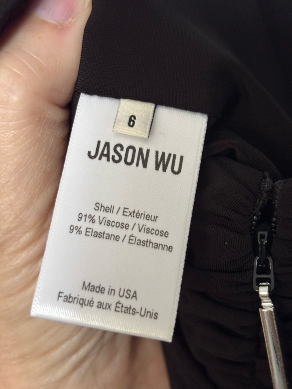 NWOT Jason Wu Black STRAPLESS midi Dress with rouching size 6 - Picture 9 of 12